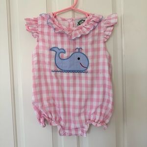 Cecil & Lou pink gingham whale bubble